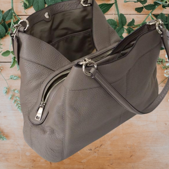 Coach gray pebbled carryall - Picture 4 of 10